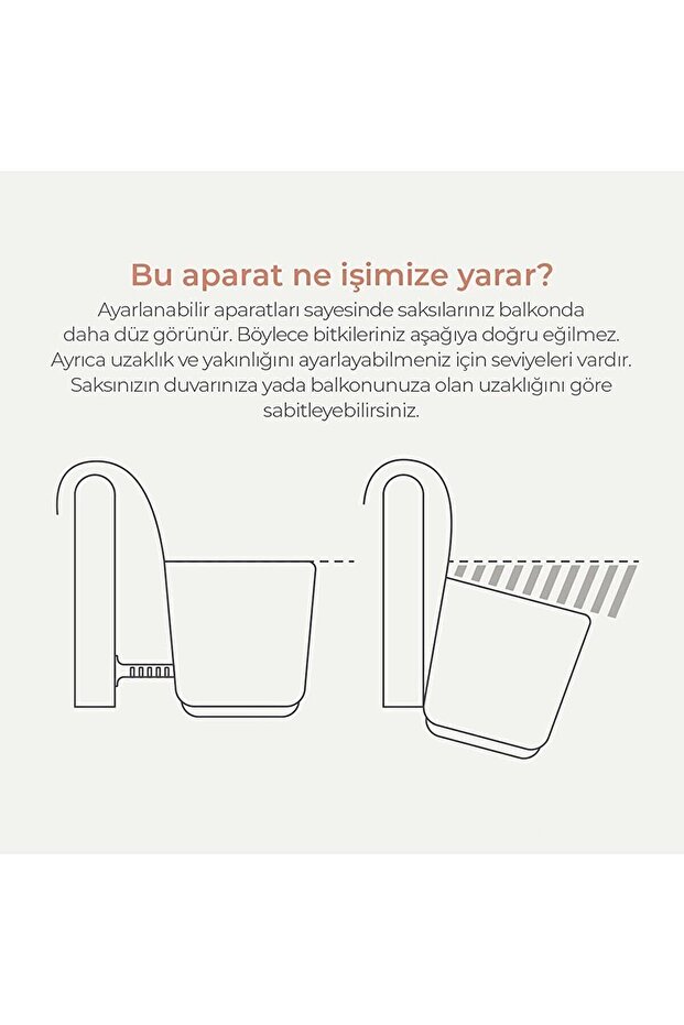 2 Adet 3,2 Litre Pera Askılı Balkon Saksısı Set Ayar Aparatlı Plastik Saksı Seti - 7