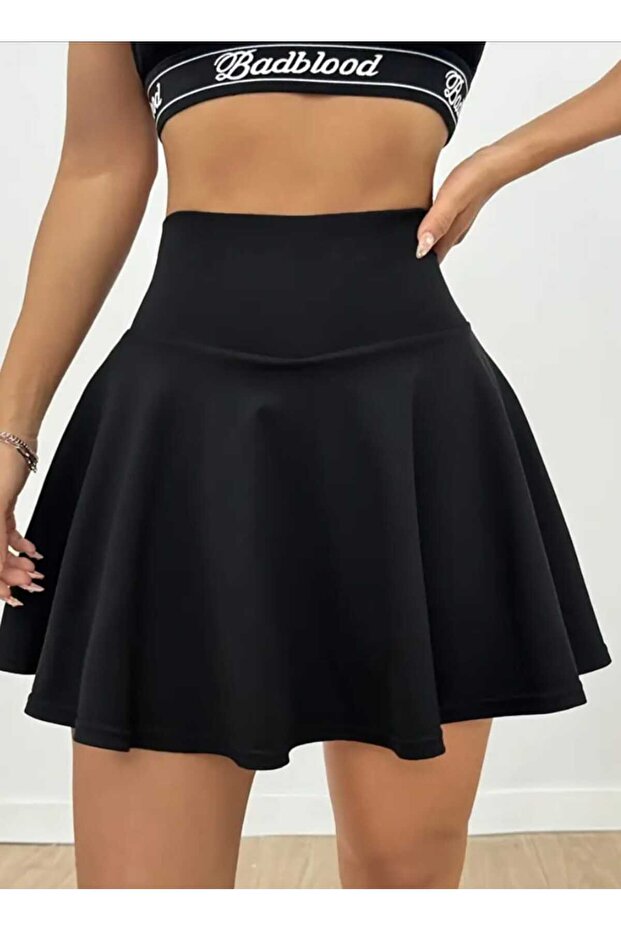 High Waist Mini Flared Skirt - 1
