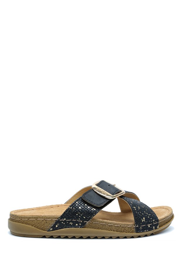 Sib213628 Kifidis-Natura Women's Buckle Anatomical Leather Slippers 36-41