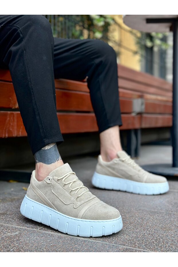 Ba0666 Boa Cream High Sole Men's Casual Shoes