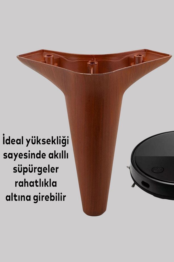 Lüks Ahşap Desenli 15 Cm Mobilya Kanepe Koltuk Tv Ünitesi Yükseltici Yükseltme Ayağı Ayakları - 4