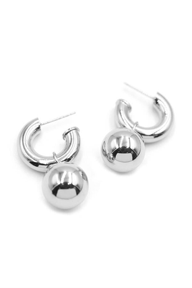 Ball Earrings - Silver - 1