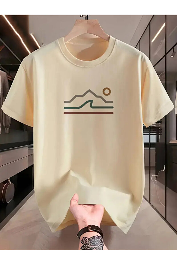 تيشيرت مطبوع بتصميم Sunny Mountain للجنسين