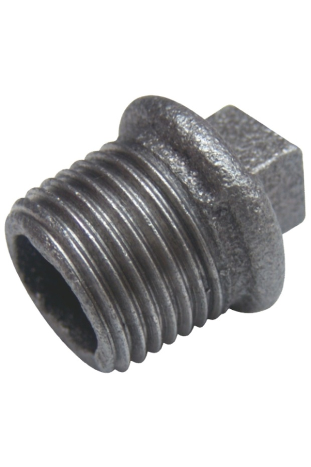 Black gas plug, external thread, 1/2" - 1