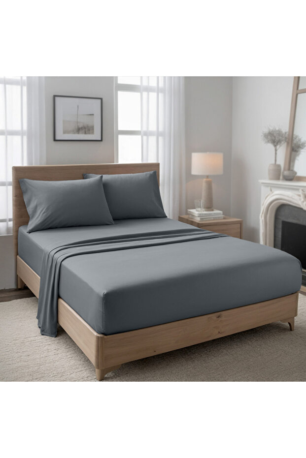 2-Piece Microfiber Single (90x190cm) Plain Fitted Sheet Set