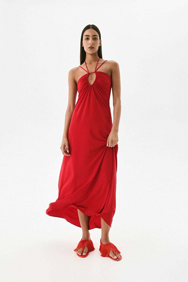 Draped halterneck dress