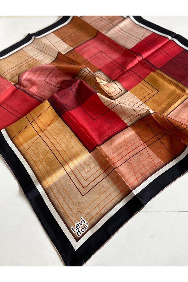 Tivil Silk Scarf 43971 Black Mixed Pattern