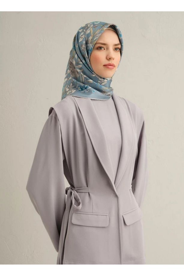 Sura Ipek Eşarp 9347-05 Mavi Karışık Desen - 1