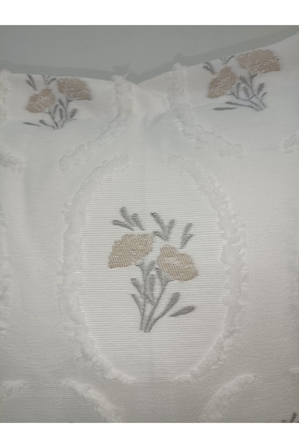 Simal Çiçekli Çift Kişilik Ponponlu Yatak Örtüsü 250x260 2 Yastık 50x80 - 6
