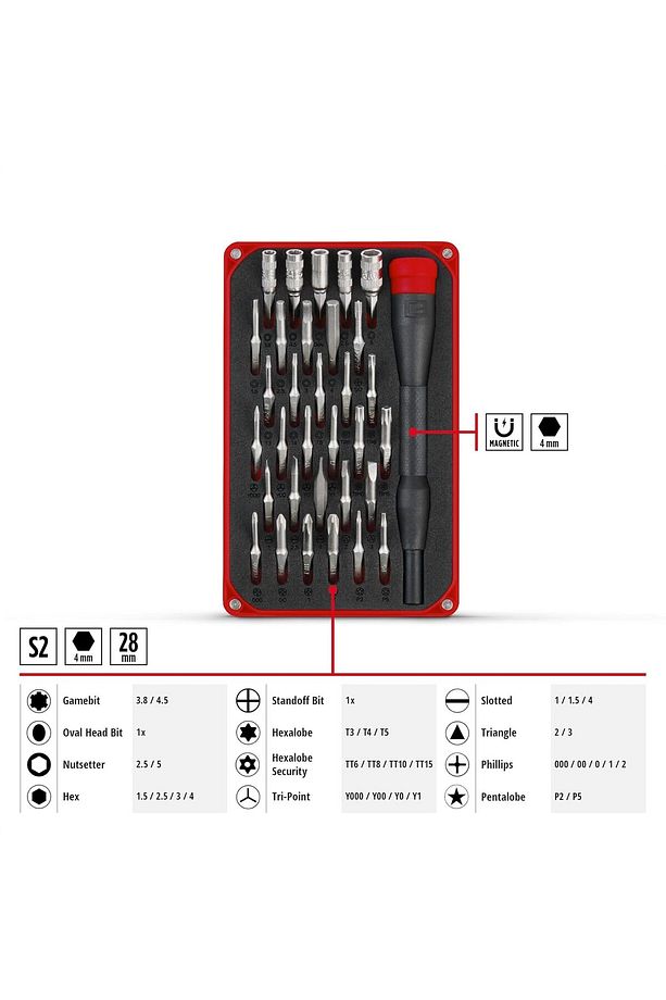 33 Parça Hassas Bits Ve Elektronik Onarım Seti - 49115010 - 3
