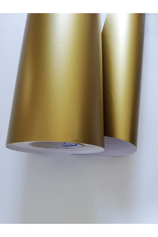 Kendinden Yapışkanlı Mutfak Dolap Ve Mobilya Kaplama Folyosu Mat Gold - 3