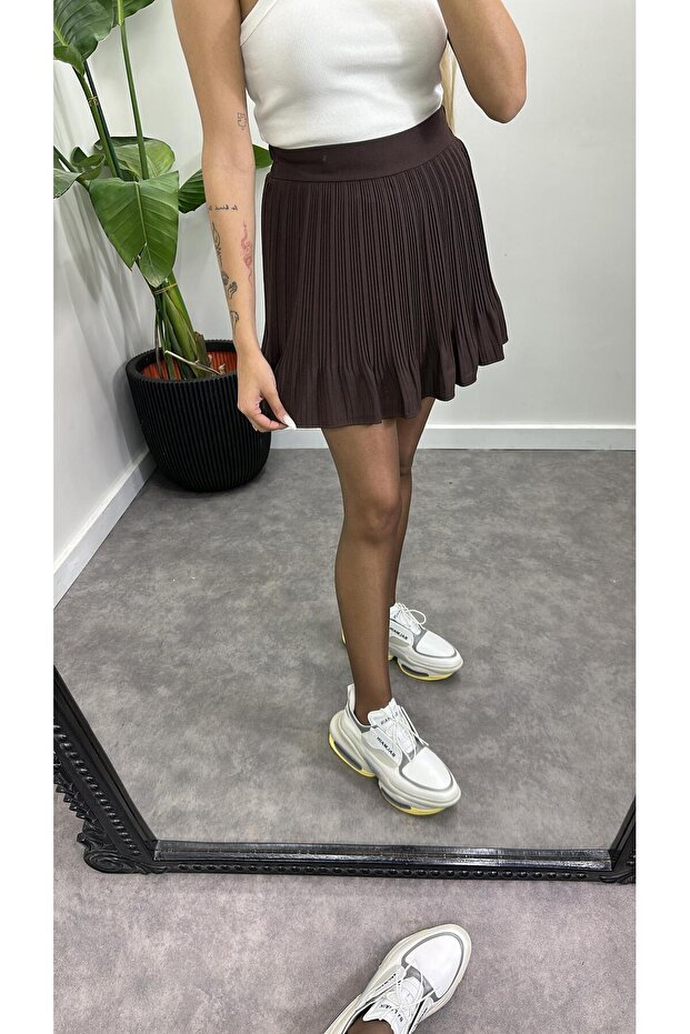 Pliseli Şortlu Etek - 2