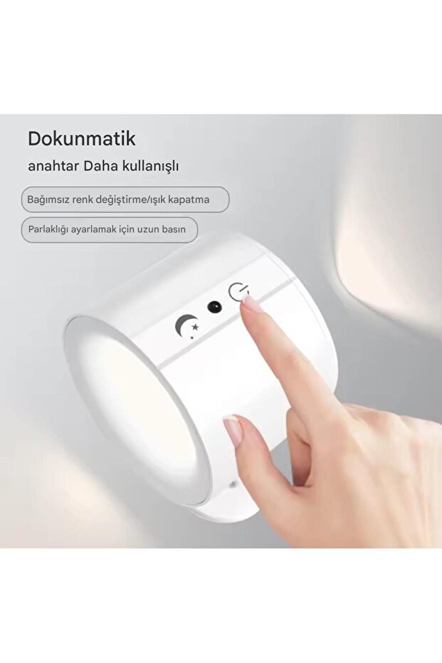 Controlled 360 °   Rotating Two-Way Lighted 3-Color Wall Lamp Sconce Table & Room Lamp & Flashlight - 4