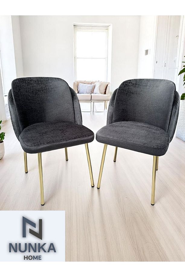 4 Kişilik Arya Gold Line BabyFace Kumaş Mdf Lak Panel Masa Takımı Modern Ve Şık - 5