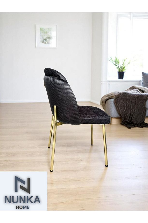 4 Kişilik Arya Gold Line BabyFace Kumaş Mdf Lak Panel Masa Takımı Modern Ve Şık - 7