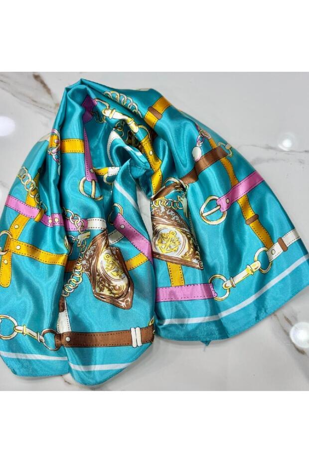 Eșarfă cu model colorat 90x90 - 1