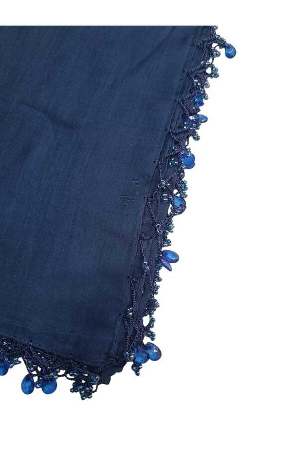 وشاح مطرز يدويًا بلون سادة بحافة متدلية هدية مهر يمني 100 × 100 سم