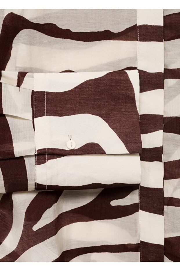 Zebra desenli dökümlü gömlek - 8