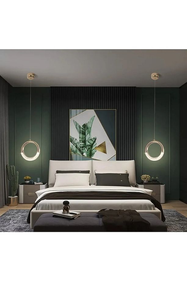 Tekli Sarkıt Led Luxury Led Avize Yatak Başı Ayna Önü Sarkıt Gold Led Avize Modern Led Luxry Avize - 7