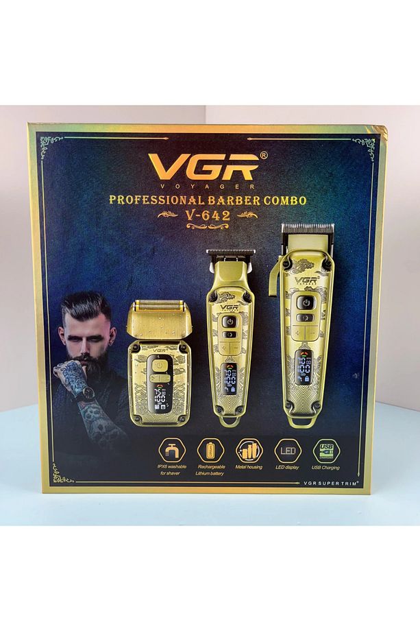 VGR V-642 profesyonel saç sakal ense +sıfır yanak  3lü combo set - 5