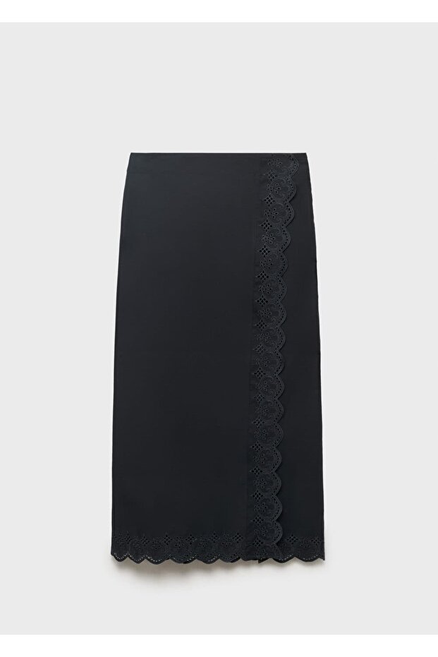 İşlemeli pamuklu etek - 3