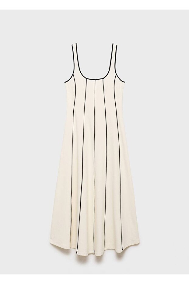 Çizgili pamuklu elbise - 3