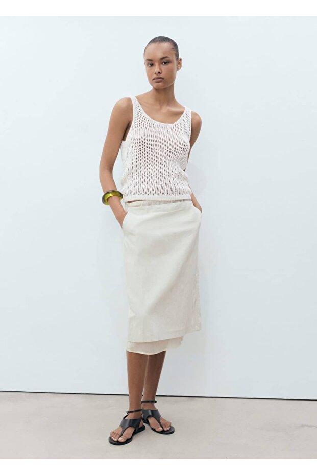 Askılı kroşe bluz - 2