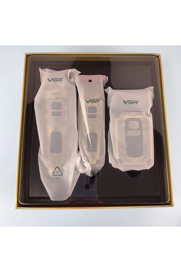 VGR V-642 profesyonel saç sakal ense +sıfır yanak  3lü combo set - 9