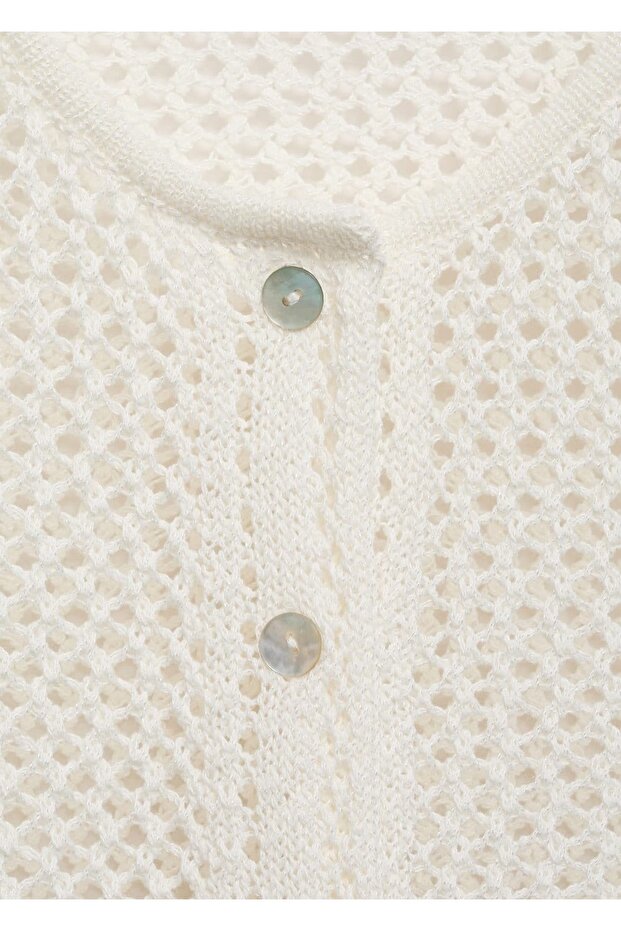 Düğmeli kroşe hırka - 6