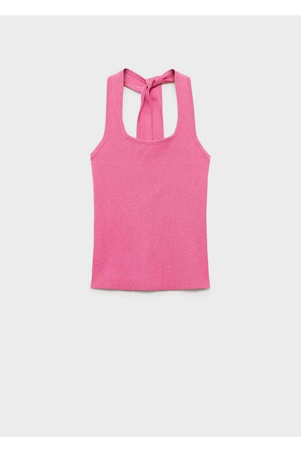 Halter yakalı örgü bluz - 3