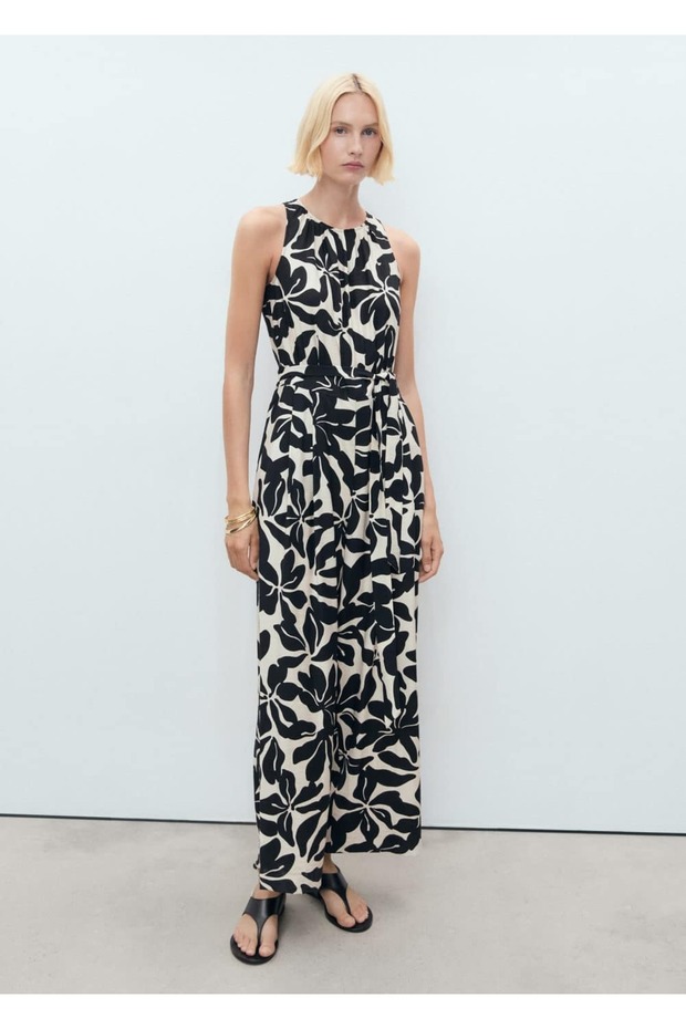 Kemerli desenli tulum - 2