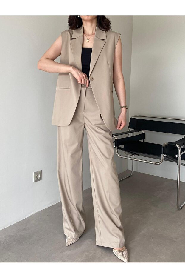 بدلة سترة بيج بزر واحد - 1