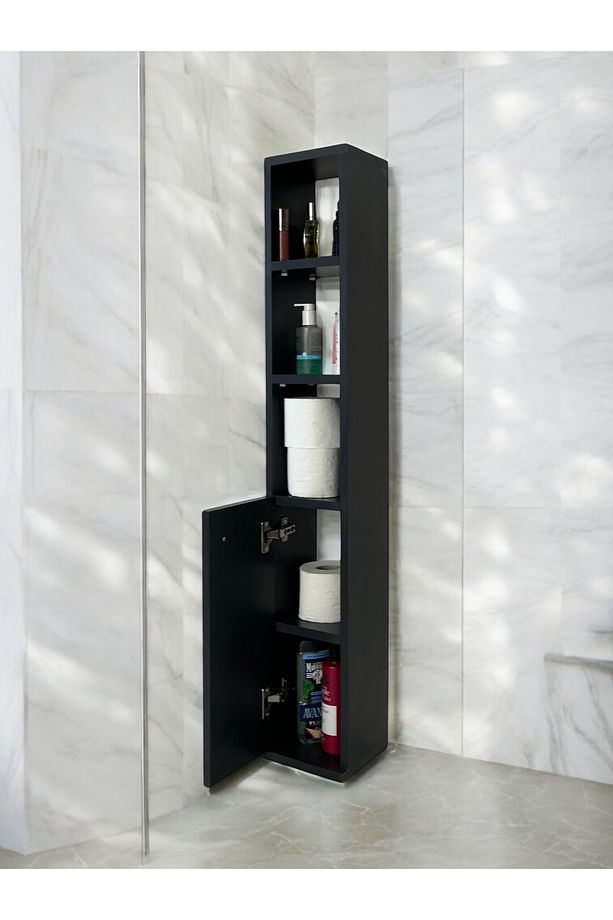 WC Klozet Rafı, Tuvalet Kağıtlığı, %100 MDF Banyo Düzenleyici Raf, Banyo Lavabo Dolabı, WC Kağıtlık - 1