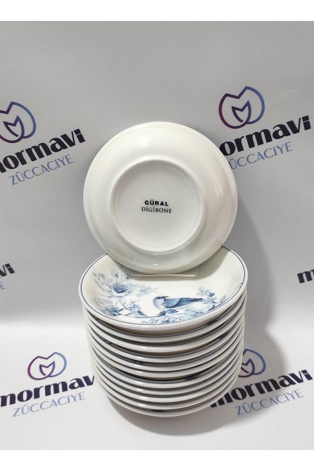 GÜRAL PORSELEN KUŞ 12 ADET 13 CM ( KÜÇÜK) ÇEREZLİK KAHVALTILIK TABAK - 3