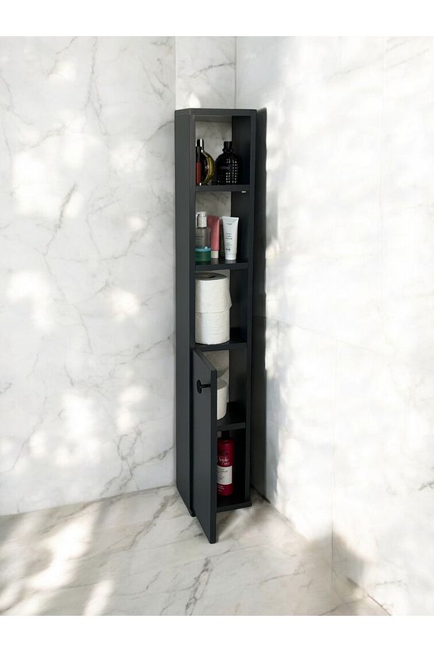 WC Klozet Rafı, Tuvalet Kağıtlığı, %100 MDF Banyo Düzenleyici Raf, Banyo Lavabo Dolabı, WC Kağıtlık - 5