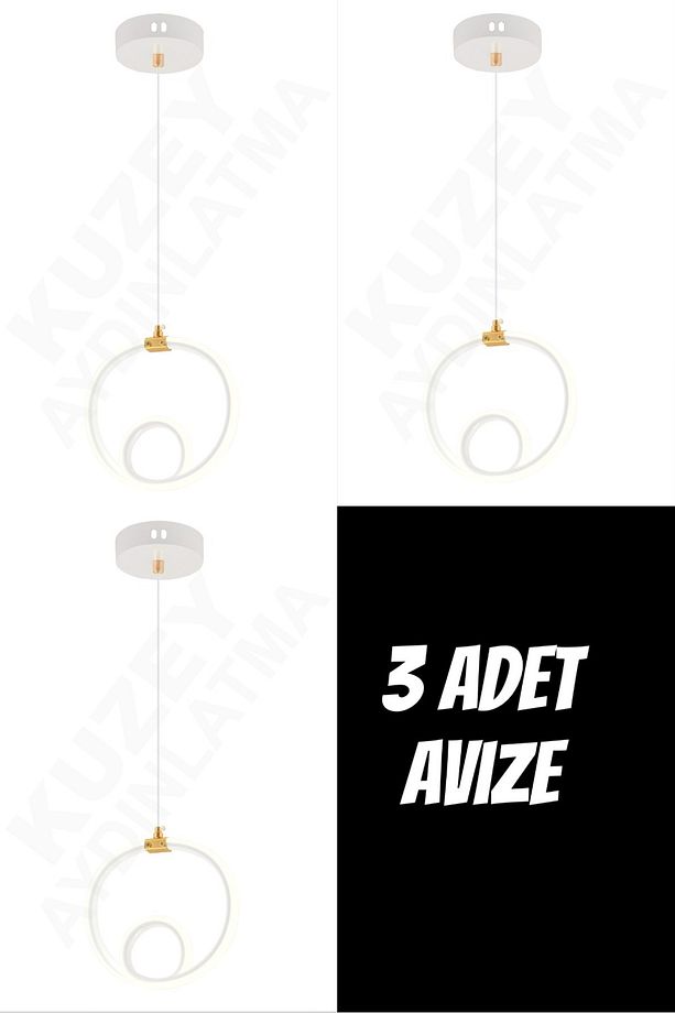 3 ADET BİRARADA SARKIT TEKLİ LED AVİZE - 4