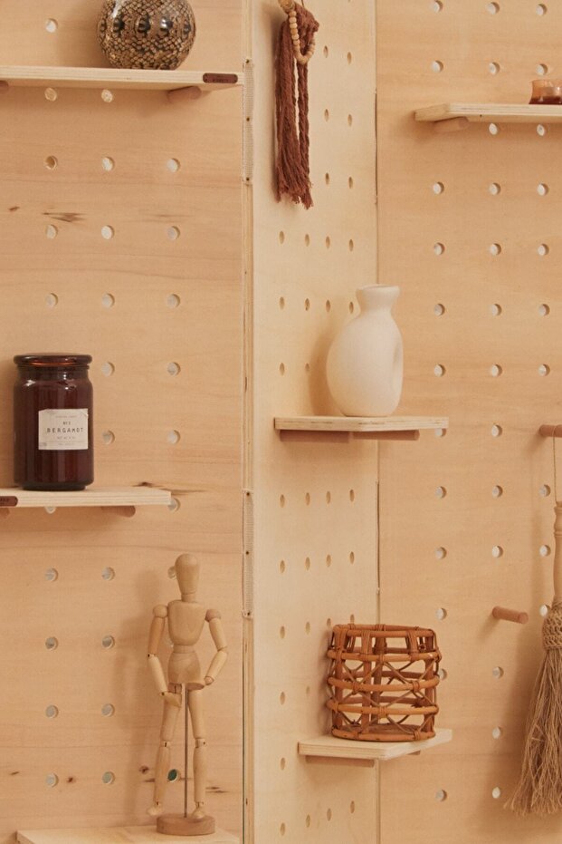 Huş Ağacı 4 Kanatlı Katlanabilir Çok Amaçlı Ahşap Paravan - 7