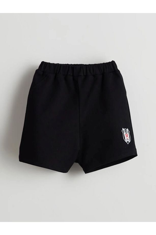 LCW Baby 1903 BJK Taraftar Baskılı Yüksek Pamuklu Erkek Bebek Şortlu Pijama Takım - 6