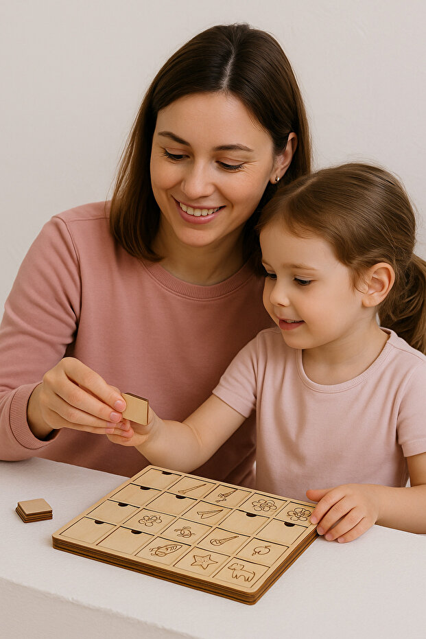Wooden Puzzle Pairs Finding Game | Educational and Fun Couple Matching Game