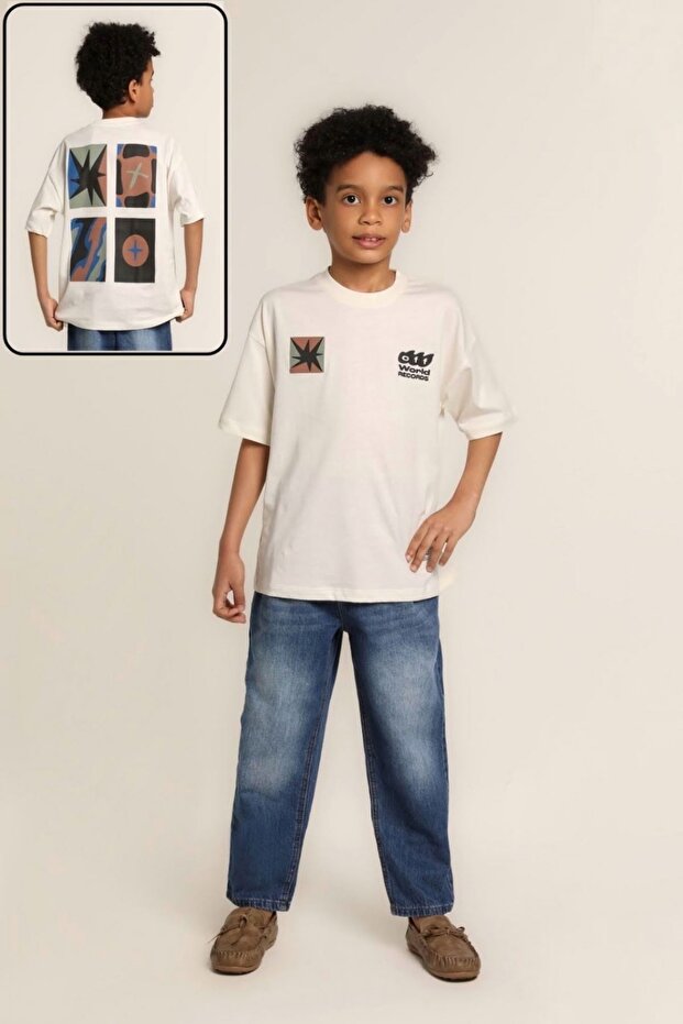 5-14 Years World Jean Blue Boy's Suit-Ecru
