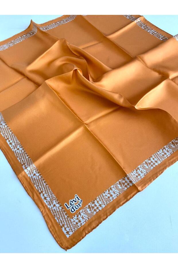 وشاح حرير تيفيل 46906 برتقالي بنمط مختلط - 1