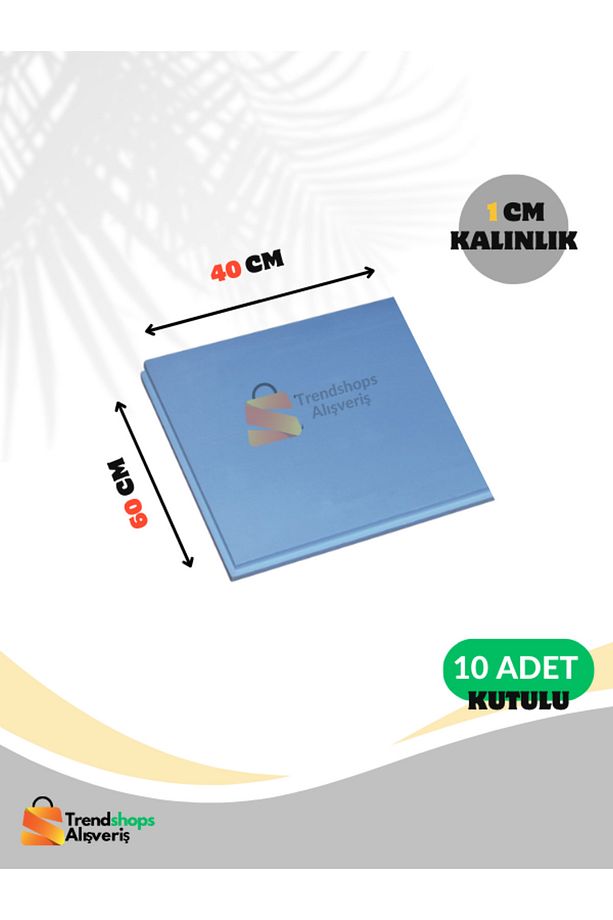 TSA- 10 Adet 1cm Strafor 28-30dansite Sert Xps Mavi Levha Köpük 60cmx40 Cm Kutulu - 1