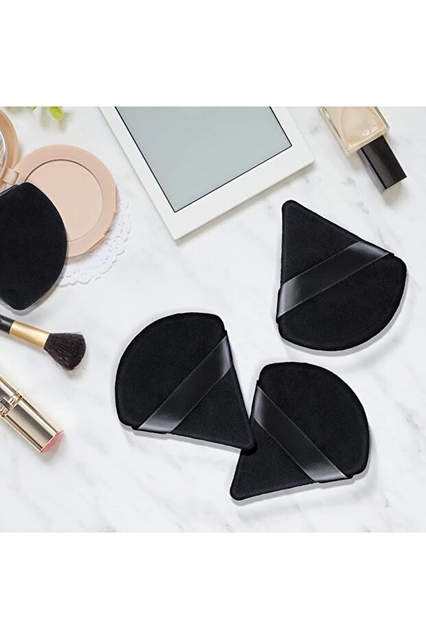 Soft Fluffy Washable Triangular Makeup Sponge with Strap (4-Pack) - 6