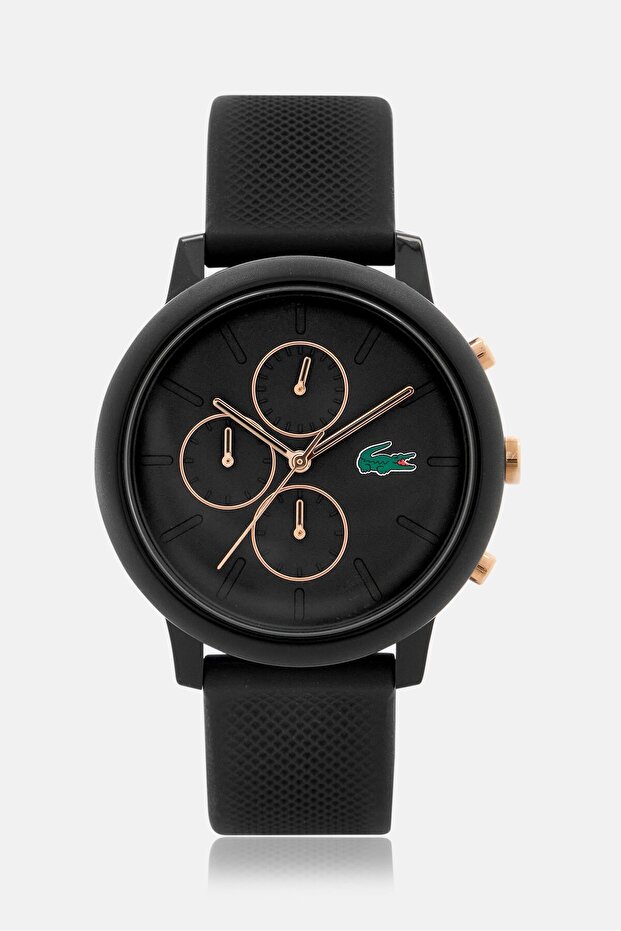 Men 2011247 Rubber Strap Watch 38 Mm, Black