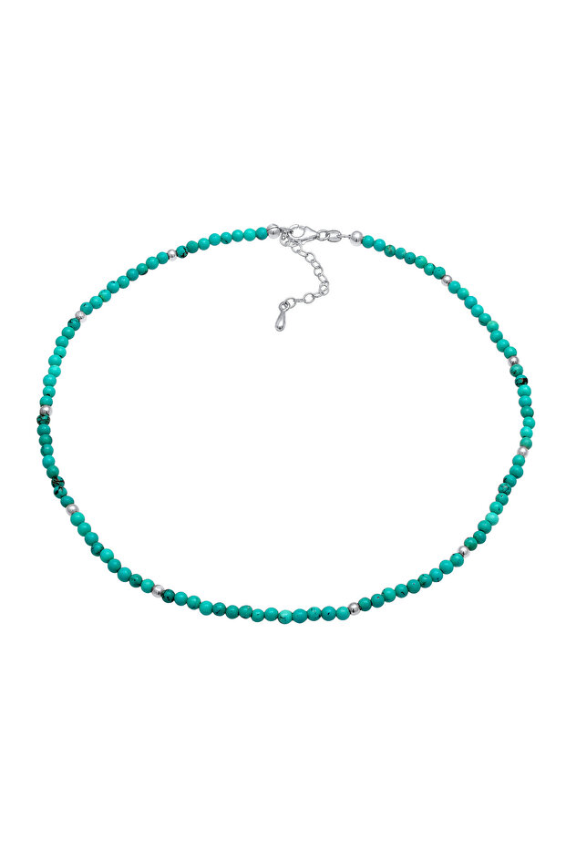 Dámský náhrdelník Choker Howlith Balls Turquoise Boho ze sterlingového stříbra 925 - 3