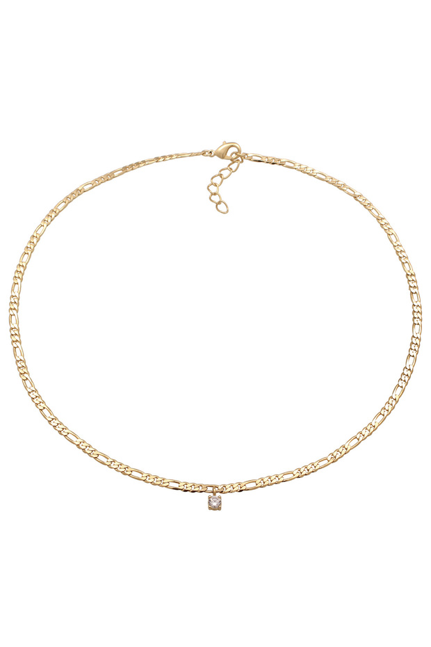 Colier de damă Solitaire cu pandantiv auriu și cristale de zirconiu - 3