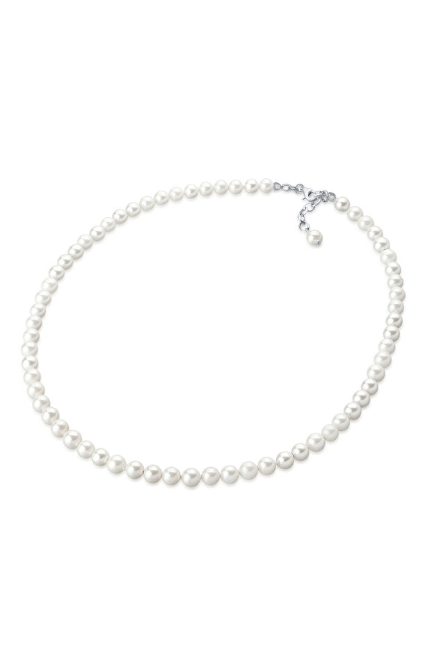 Dámský náhrdelník z drahokamů, svatební, jednoduchý, s perlami z mušlí, ze sterlingového stříbra 925 - 1