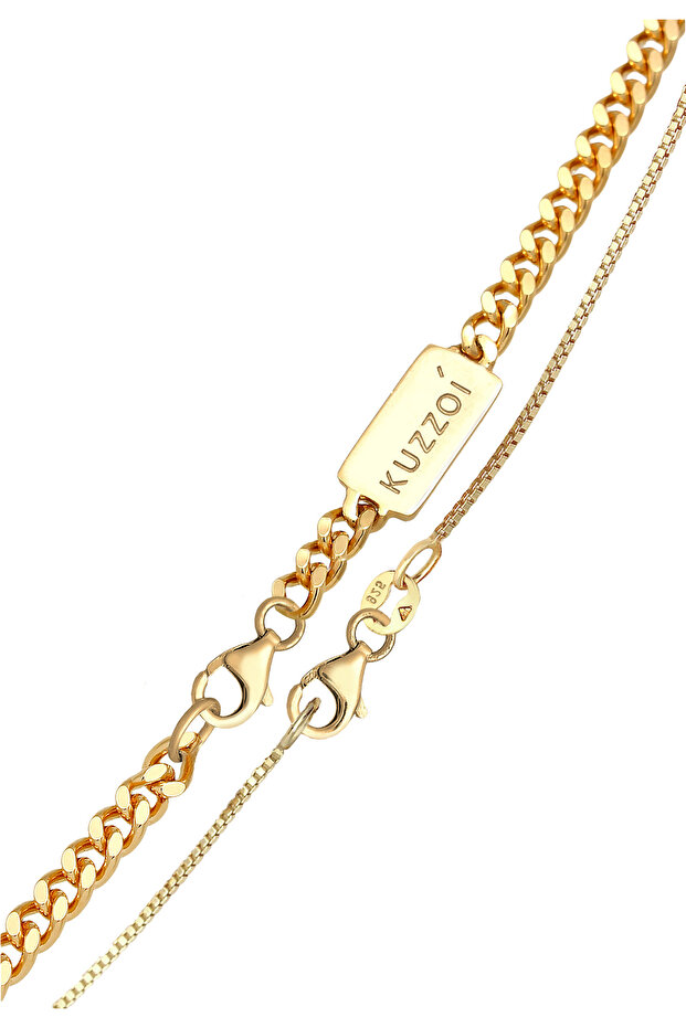 Halskette Herren Set Panzerkette Venezianerkette Basic Blogger Trend in 925 Sterling Silber - 4