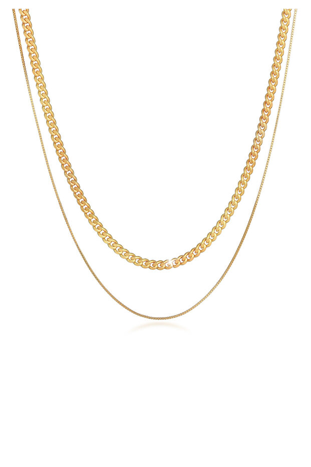 Halskette Herren Set Panzerkette Venezianerkette Basic Blogger Trend in 925 Sterling Silber - 1