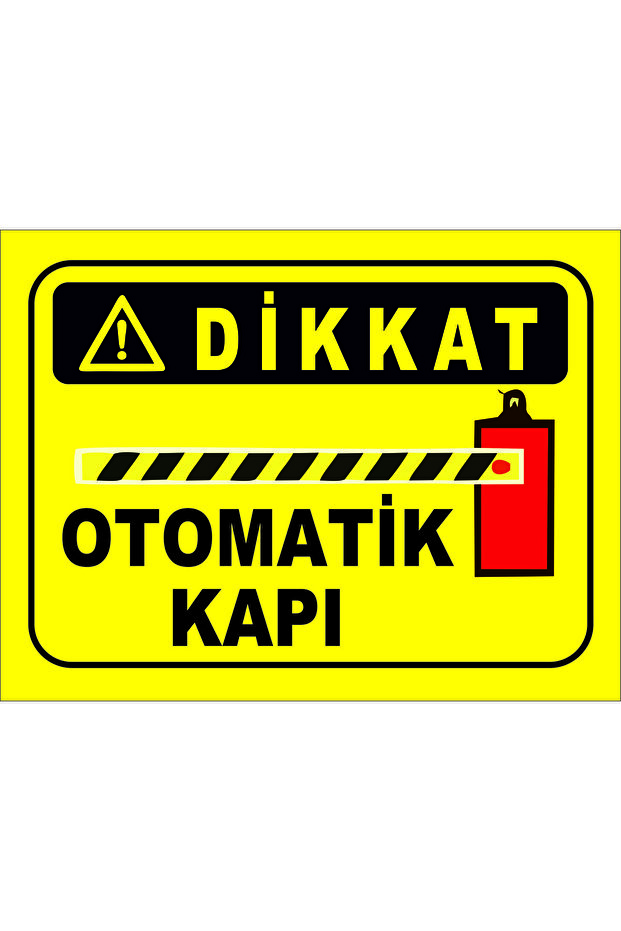 Attention Automatic Door Warning Sign (25X19 cm)